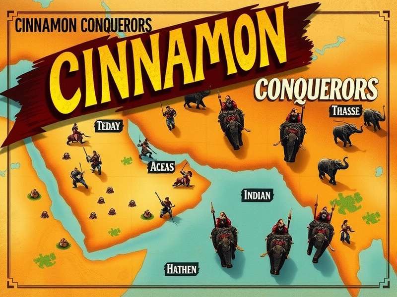 Cinnamon Conquerors Battle Scene with Elephant Cavalry